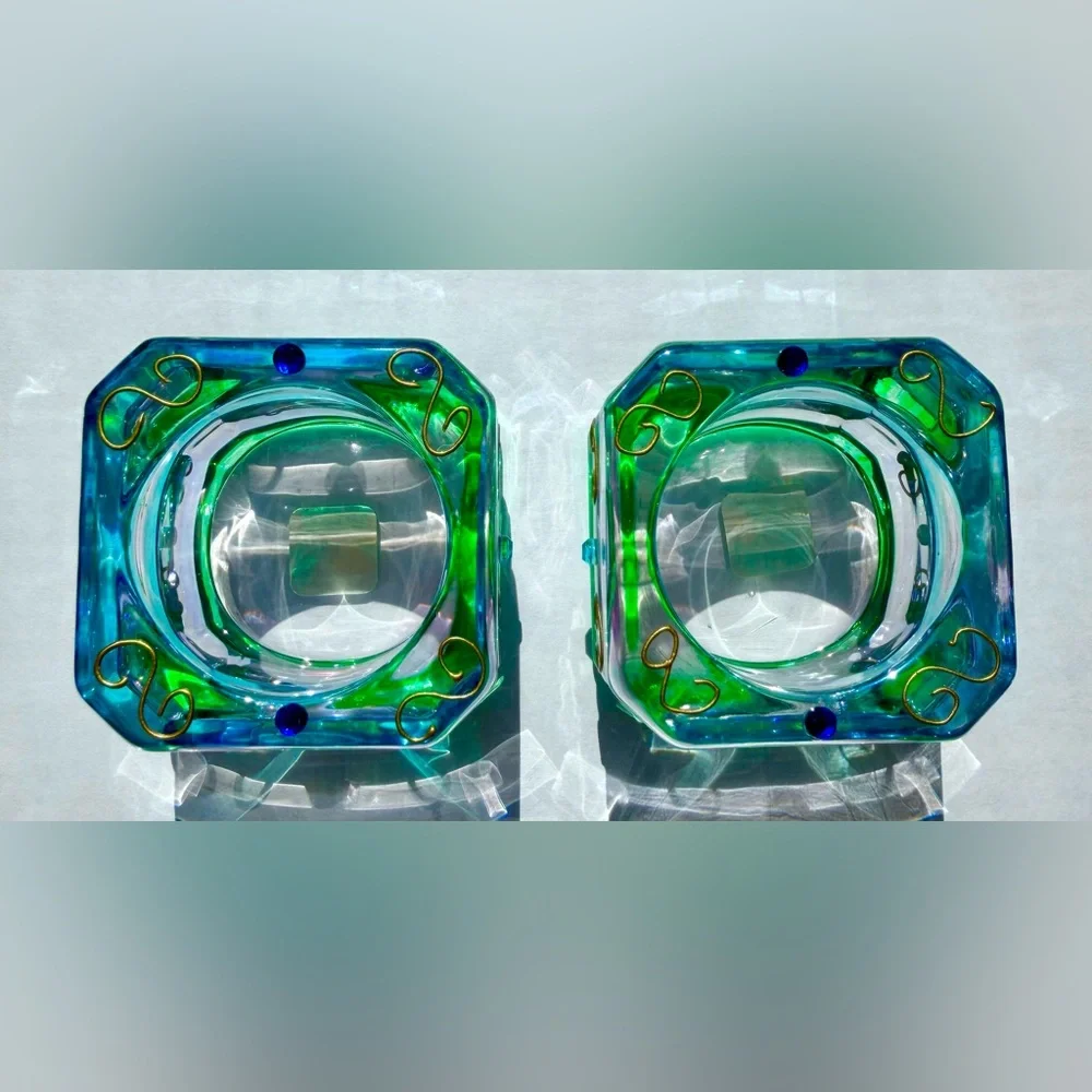 PartyLite Mardi Gras Tealight Candle Holder Pair (2) #P7271_NIB - Picture 5 of 6